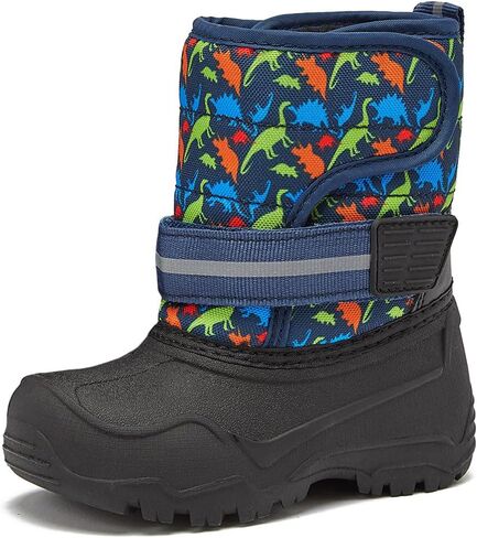 LONDON FOG Dex Waterproof Little Kid & Toddler Boys Snow Boots - Insulated Sherpa Lined Boy Winter Boots for Toddlers and Kids, Dinosaur or Camo - Toddler Size 5 to 10 and Kid Size 11 to 2 in Saudi Arabia