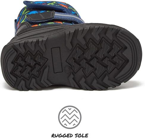 LONDON FOG Dex Waterproof Little Kid & Toddler Boys Snow Boots - Insulated Sherpa Lined Boy Winter Boots for Toddlers and Kids, Dinosaur or Camo - Toddler Size 5 to 10 and Kid Size 11 to 2 in Saudi Arabia