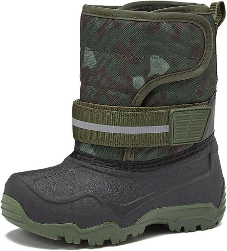 LONDON FOG Dex Waterproof Little Kid & Toddler Boys Snow Boots - Insulated Sherpa Lined Boy Winter Boots for Toddlers and Kids, Dinosaur or Camo - Toddler Size 5 to 10 and Kid Size 11 to 2 in Saudi Arabia