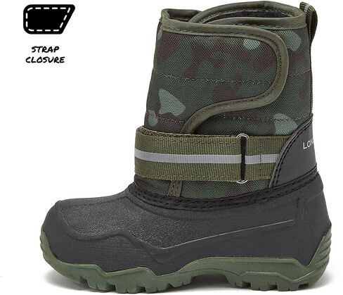LONDON FOG Dex Waterproof Little Kid & Toddler Boys Snow Boots - Insulated Sherpa Lined Boy Winter Boots for Toddlers and Kids, Dinosaur or Camo - Toddler Size 5 to 10 and Kid Size 11 to 2 in Saudi Arabia