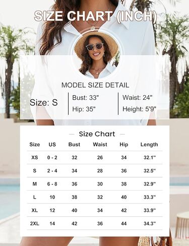 Blooming Jelly Women's Swimsuit Coverup Beach Bathing Suit Swimwear Cover Ups Button Down Dress Shirt in Saudi Arabia