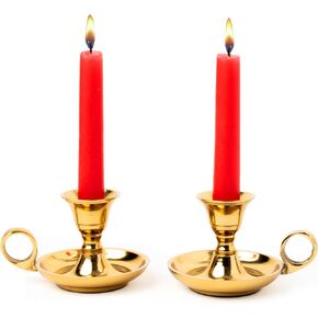 Black Matte Metal Candle Holders with Handle for Taper Candlestick Set of 2 by Rely+ - Modern Decor for Home Table Centerpiece, Wedding, Parties, Dinners, Christmas, Halloween, Thanksgiving, Easter