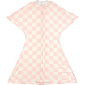 قماط SleepingBaby Zipadee-Zip Transition - بطانية قماط للأطفال مع سحاب مريح - بطانية واسعة يمكن ارتداؤها للطفل لتغيير الحفاضات بسهولة - فحص وردي، متوسط ​​(6-12 شهرًا) in Kuwait
