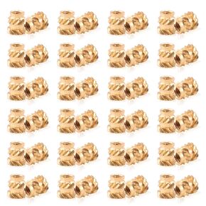 120Pcs M2x4x3.5 Brass Threaded Inserts for Plastic Brass Inserts 3D Printing Knurled Nut Brass Embedment Nut Heat Set Insert for 3D Printing Plastic