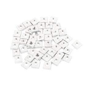 50 قطعة من Uxcell M4 7.8 X 7.8 X 2 مم من الفولاذ المقاوم للصدأ مربع صواميل التثبيت