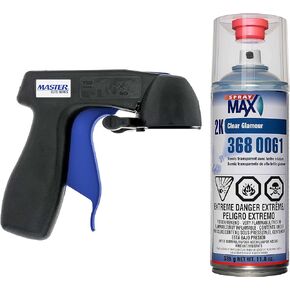 علبة رذاذ الهباء الجوي ذات الطبقة الشفافة من Spraymax 2K - طبقة شفافة شديدة اللمعان للسيارات لإصلاح السيارات ووظائف الطلاء الجديدة - طبقة شفافة على مرحلتين - نتائج احترافية - مجمعة مع مشغل الهباء الجوي الرئيسي.