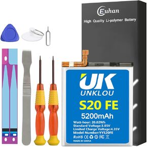 Galaxy S20 FE Battery, [Upgraded] 5200mAh Li-Polymer Replacement Battery for Samsung Galaxy S20 FE 5G SM-G781B G781U G781W SM-A526 A526B/DS A5260 A526W with Repair Replacement Tool Kit