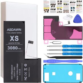 ASDAWN 3080mAh Battery for iPhone Xs (Not for X/XR/XS Max), Upgraded Higher Capacity iPhone Xs Battery Replacement for A1920 A2097 A2098 A2100 with Professional Tools + Installation Instruction