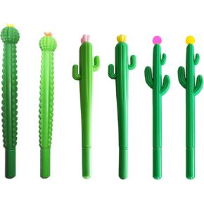 Set of 6 Barrel Cactus Pens Saguaro Cactus Pens Assorted Gel Pens Cute Stationary Souvenir Pens Southwest Cowgirl (Assorted Barrel Cactus (6 pcs))