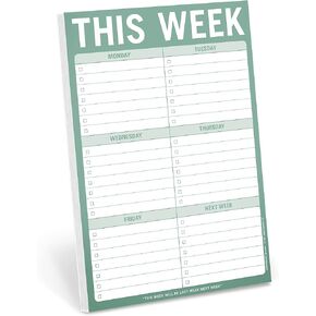 1-Count Knock Knock This Week Pads, To Do List Notepads, 6 x 9-inches each (Sage Green)