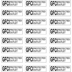 GFCI Protected Outlet Receptacle Plates Label Sticker Decal Blue Print On Clear remarking (96pcs 0.27" x 0.95")