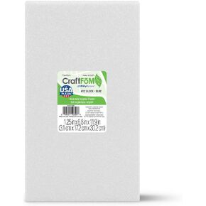 FloraCraft CraftFōM Block 1.25 Inch x 6.8 Inch x 11.9 Inch White