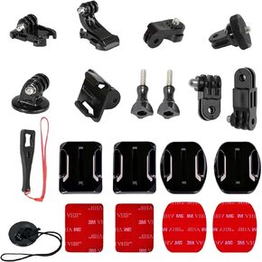 Universal Action Camera Accessory Kit for GoPro Hero 12 11 10 9 8 7 6 5 Black Go pro Max Insta360 One R/X2/X3 DJI OSMO Action 2 3 4 AKASO APEMAN Sports Cam, Helmet Base Adhesive Tripod Adapter Mount