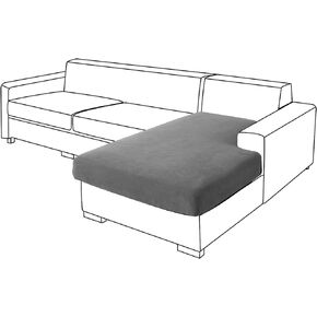 Couch Cushion Covers Individual Large Super Stretch Chenille Sofa Cushion Covers, Couch Seat Covers Couch Slipcovers Furniture Protector (Only 3 Piece Seat Cushion Covers, Medium Grey)