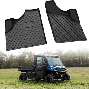 Floor Mats for Can Am Defender 16-24, TPE Front Row Floor Liners All Weather Protection Slush Mats for Can-Am Defender HD5/HD8/HD10/MAX 2016-2024 Accessories (2PCS)