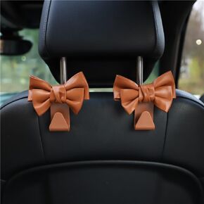 2PCS Purse Holder for Car Hooks for Purses and Bags Cute Bow Car Seat Headrest Hooks for Car Purse Hook Hanger (Black)