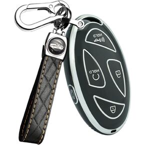 ontto 7-button TPU Key Cover Case Full Protection Fit for Hyundai Ioniq 6 Smart Remote Car Key Fob Holder for Azera Grandeur GN7 Kona EV 2023 2024 Black