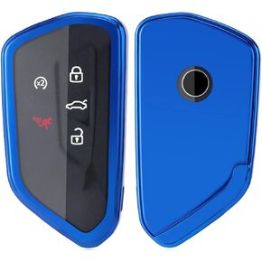 TPU Protector Key Fob Cover Case fit for 2020 2021 VW ID3 ID4 MK8 Golf 8 GTI Skoda Enyaq Octavia Keyless Entry Key Fob (Silver)