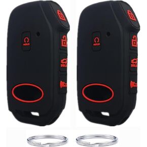 2pcs 5 Buttons Silicone Rubber Key Fob Cover Compatible with Kia 2022 2023 2024 Cadenza Forte Forte5 K5 NIRO Rio Seltos Sorento Soul Sportage Stinger Telluride (2pcs Black)