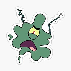 Squished Plankton Sticker - Sticker Graphic - Auto, Wall, Laptop, Cell, Truck Sticker for Windows, Cars, Trucks