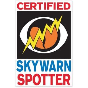 ملصق نافذة السيارة Skywarn Spotter Tornado مقاس 5 بوصة × 3 بوصة