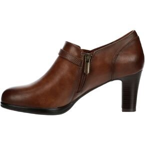 Ellory - Women's Low Cut Faux Leather Heeled Ankle Bootie