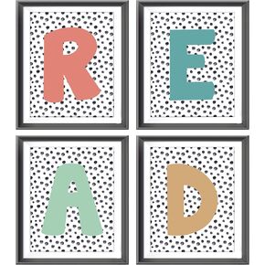 AEHIE Playroom Wall Decor, Play Room Playroom Sign Poster Prints For Playroom Nursery Boy Kids Childrens Room Classroom Decor, Boho Play Reading Corner Decorations Wall Art Unframed 4pcs 8x10 Inches