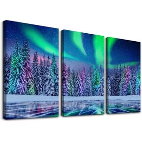 Lapremoly Canvas Wall Art For Living Room Family Wall Decor For Bedroom Abstract Blue Flowers Wall Paintings Office Decor Modern Wall Decorations For Kitchen Wall Pictures Artwork 12" X 16" 3 Piece