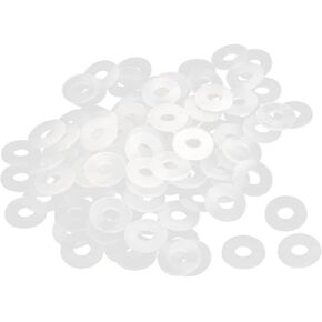 TOP-VIGOR 100pcs Nylon Washer 6mm OD 3mm ID 0.5mm Thickness, M3 Flat Nylon Washer Sealing Gasket for Hose Bolt, Faucet Pipe, Valve or Gardening Maintenance or Retrofit, White