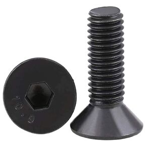 30 Pcs M5-0.8 x 50mm Flat Head Socket Cap Screws, Alloy Steel Grade 10.9, DIN 7991, Allen Socket Drive,Hex Drive,Black Oxide Finish (M5-0.8 x 50mm)