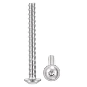 uxcell Flanged Button Head Socket Cap Screws, M3*4mm Hex Socket Drive Screw, 304 Stainless Steel Fasteners Bolts, Fully Threaded Machine Screw 100Pcs