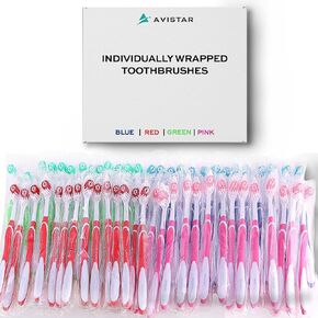 Bulk Toothbrushes Pack - 24 Individually Wrapped Toothbrushes Bulk for Travel, Hotels, AirBnB Guests, Relief Missions, and Donations - Bulk Disposable Toothbrush Pack Adults and Kids