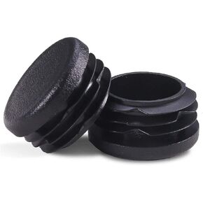 OGC (10 Pack) - 1 Inch OD Round Black for Plastic Plugs by Cap Cover Tube Durable Chair Glide Insert Finishing Plug