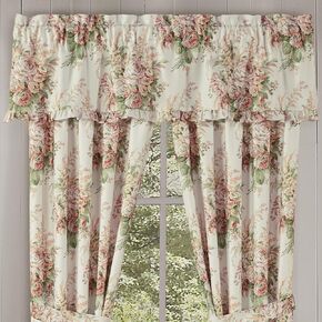 Royal Court Estelle Five Queens Court Window Straight Valance, Coral, 72X17