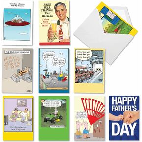NobleWorks 10 Assorted Box Set Hysterical Father's Day Greeting cards w/5 x 7 Inch Envelope for Dad, Pa, Pop, Daddy, Stepfathers (10 Designs, 1 Each) Daddy's Little Girl AC10371FDG-B1x10