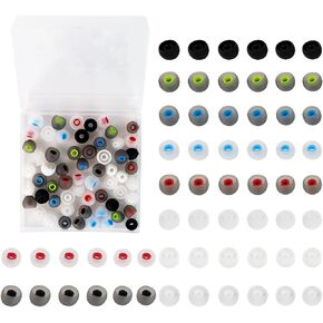60PCS Earbuds Replacement Tips Silicone, Ear Bud Replacement Pieces Silicone, Soft Silicone Replacement Earbuds Fit Most in-Ear Earbuds 3 Sizes S/M/L, 10 Colors