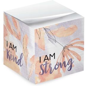 Modern Appreciation Sticky Note Cube / 600 Sheets / 2.75" Motivational Memo Block Printed On 4 Sides/Colorful Empowering Messages/Made in USA