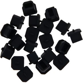 Fielect 10Pcs USB 2.0 Male Anti Dust Plug Cover Stopper Cap Silicone USB Cap Port Cover for USB 2.0 Black