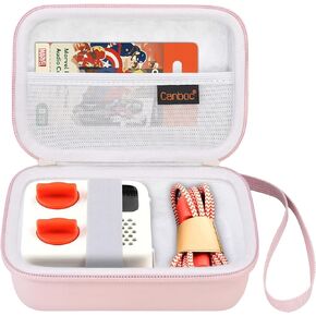 Canboc Carrying Case Compatible with Yoto Mini Bluetooth Travel Audio & Music Player, Mesh Pocket fit Audiobook Cards, Music Player Storage Bag, Pink (Case Only)