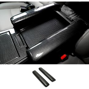 ERIDANUS Auto Accessories Fit for Toyota Sienna 2023 2022 2021 Central Armrest Box Panel Trim Cover (Carbon Fiber Style) ABS 2 PCS