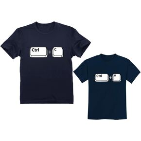 Tstars Copy Paste Dad and Son Daughter Matching Shirts Ctrl C Ctrl V Gift for Dads Fathers Day Daddy and Me Outfits