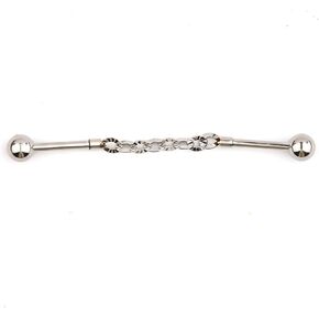 18G Chain Industrial Cartilage Barbell for Women Men Minimalist 316L Stainless Steel Industrial Bar Cartilage Helix Tragus Earrings Industrial Piercing Jewelry