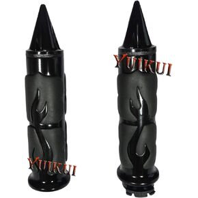 دراجة نارية سوداء كروم 25.4 مم/1 بوصة مقابض يد لهب النار من روبير مقابض قضبان المقود مع خنق رئيس متوافق مع Yamaha V-Star 950 / Drag Star XVS 950 / Tourer من 2014 in Kuwait