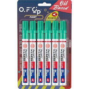 قلم تحديد طلاء دائم قائم على الزيت، قلم تحديد سريع الجفاف ومقاوم للماء للمعادن، طلاء الصخور، الخشب، القماش، البلاستيك، القماش، الأكواب، فضي، عبوة من 6 قطع in Kuwait