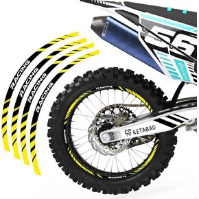 KETABAO Dirt Bike Rim Tape P02 Decals Stickers Protector 21 19 inch Compatible with KXF 250 450 KX250F KX450F (Green)