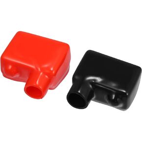 1 Pair Battery Terminal Insulation Covers, 17mm 0.67" ID Car Battery Post Cap Universal for Motorcycle Truck Durable PVC Red Black