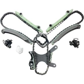 Engine Timing Chain Kit w/Tensioner & Sprocket | Fit for Dodge Dakota Durango Ram 1500, Jeep Commander Grand Cherokee, Mitsubishi Raider, SOHC 4.7L V8, VIN P N, NGC Engine | OE# 9-0393SD 90393SD