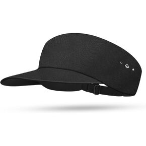 Bluetooth Hat Sun Visor Hat 2023 Version with Adjustable Elastic Strap, Build-in HD Speaker and Mic, Perfect for Women/Men Tennis Running Workout Sports Tech Gift Ideas-Unisex Black