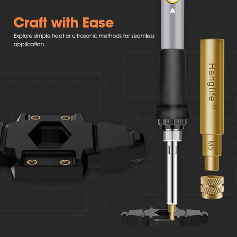 M2.5 حشوات مترابطة بالحرارة مع طرف إدراج، إدراج مجموعة الحرارة لمكونات الطباعة ثلاثية الأبعاد والأجزاء البلاستيكية مع أداة ضغط مكواة اللحام - صواميل مخرشة نحاسية مترية (100 قطعة) in Kuwait