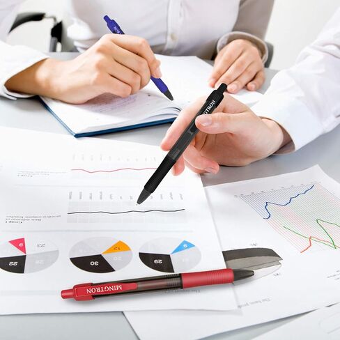 أقلام جل، 100 قلم أحمر ذو نقطة دقيقة، أقلام حبر بدون تشويه لليد اليسرى، مجموعة أقلام النقر، أقلام كرة دوارة قابلة للسحب لكتابة سلسة، 0.5 مم، حبر أحمر in Kuwait